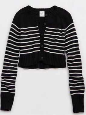 OFFLINE By Aerie - Striped Cropped Cardigan Sweater